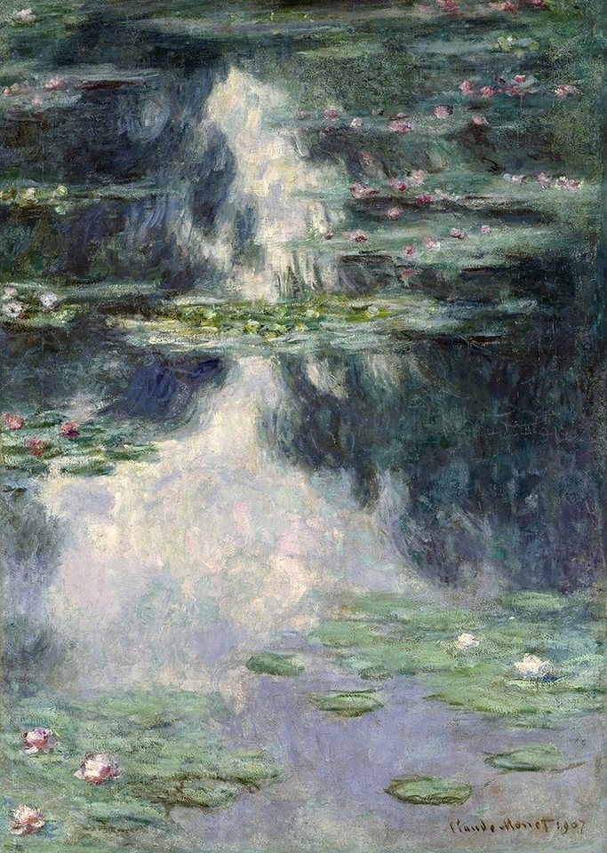 Kunstdruck Pond with Water Lilies Claude Monet Teich Wasserlilien Pflanzen Blüte, (1 St) von OTTO