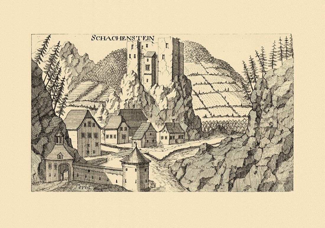 Kunstdruck Schachenstein bei Bruck Burg Schloss Vischer Österreich Burgen und Sch, (1 St) von OTTO