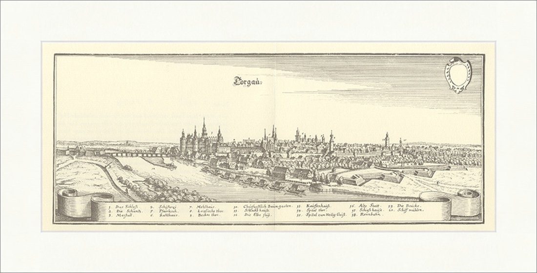 Kunstdruck Torgau Torgau Elbe Hartenfels Schloss Hausmannsturm Museumspfad Merian, (1 St) von OTTO