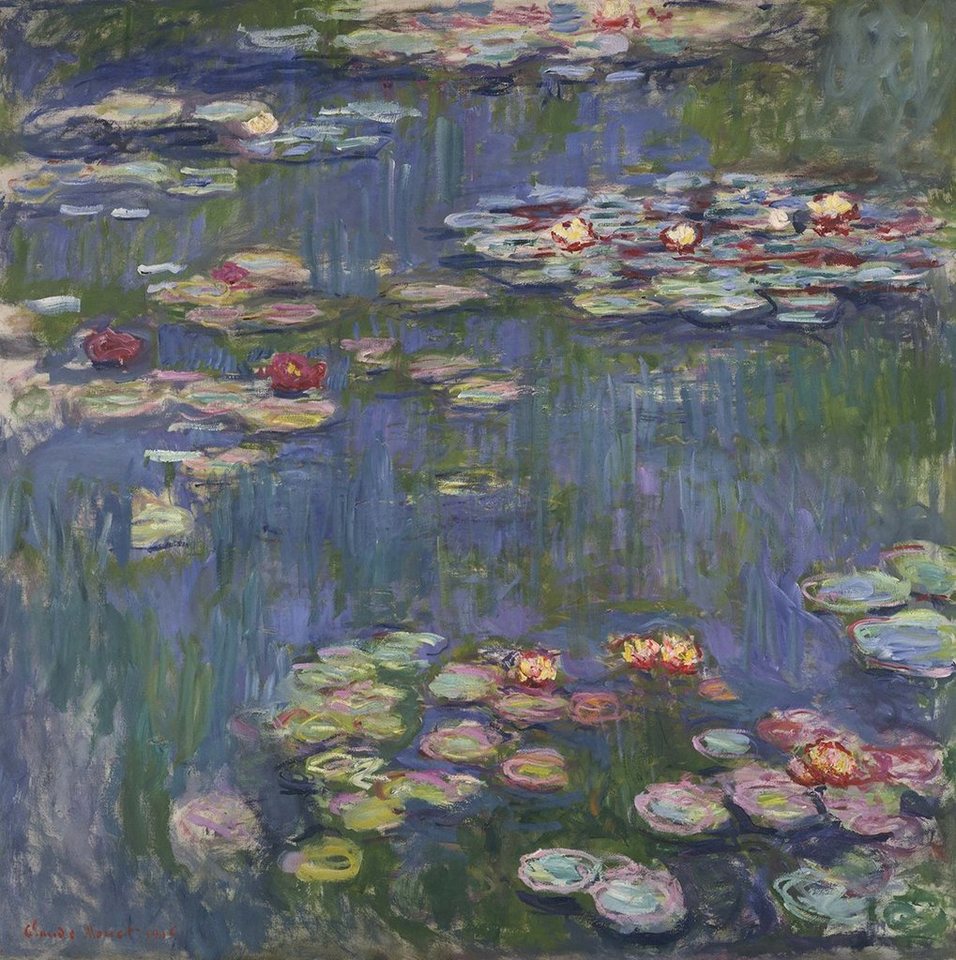 Kunstdruck Water Lilies Claude Monet Wasserlilien Pflanzen Teich Blüten See B A3, (1 St) von OTTO