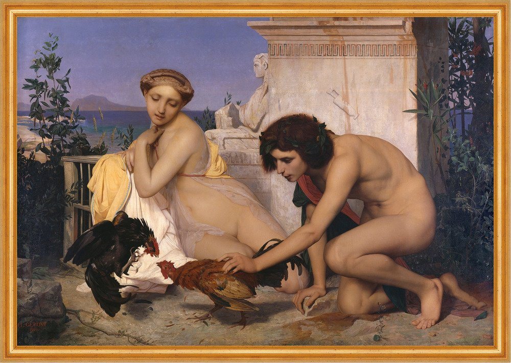 Kunstdruck Young Greeks Attending a Cock Fight Jean-Leon Gerome Spiele Hahn B A2, (1 St) von OTTO