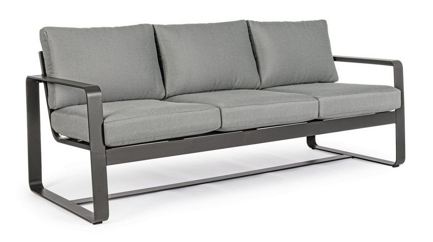 Natur24 Sofa Sofa Merrigan 194x78x84cm Aluminium Anthrazit Sofa Couch Polster Natur24 Sofa Sofa Merrigan 194x78x84cm Aluminium Anthrazit Sofa Couch Polster von Natur24
