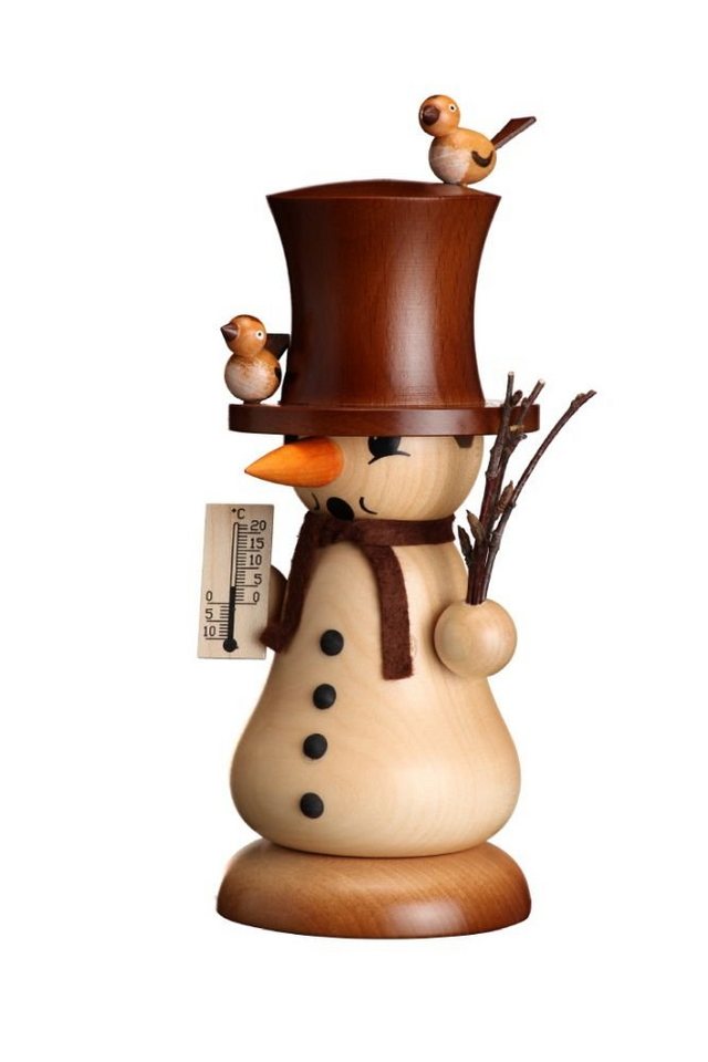 Räuchermännchen Räucherfigur Schneemann Schmelzi mit Vögeln natur BxHxT 7,5x18x8,5cm von OTTO