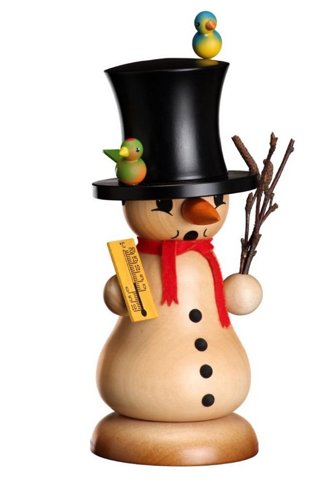 Räuchermännchen Räucherfigur Schneemann Schmelzi mit Vögeln natur BxHxT 7,5x18x8,5cm von OTTO