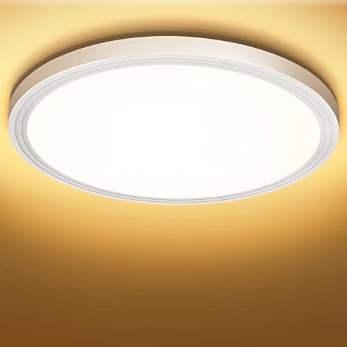 Deckenlampe Led Deckenleuchte Flach Rund - Warmweiß 18W 3000K 1600LM IP44 LED Badezimmer Lampe Badlampe Decke Küchenlampe für Bad Flur Schlafzimmer Balkon Wohnzimmer Küche Keller Lampe UltraDünn 223mm Deckenlampe Led Deckenleuchte Flach Rund - Warmweiß 18W 3000K 1600LM IP44 LED Badezimmer Lampe Badlampe Decke Küchenlampe für Bad Flur Schlafzimmer Balkon Wohnzimmer Küche Keller Lampe UltraDünn 223mm von OUILA