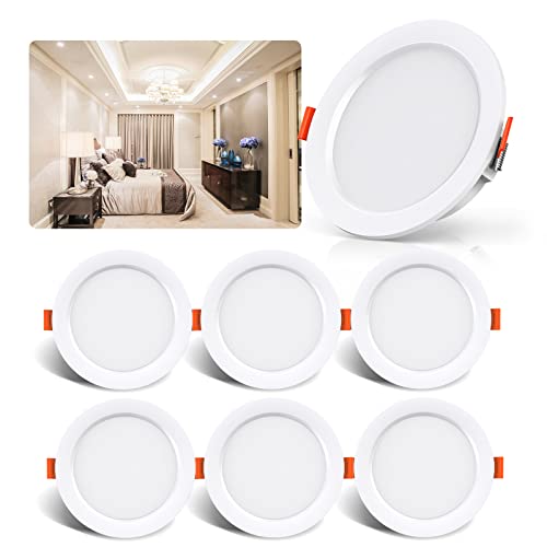 OUILA LED Einbaustrahler 230V 6er Set, LED Spot 5W 500LM IP44 Einbauleuchten Weiß 4000K Led Einbaustrahler Ultra Flach Deckenstrahler Led Spot für Badezimmer Küche Wohnzimmer Korridor von OUILA