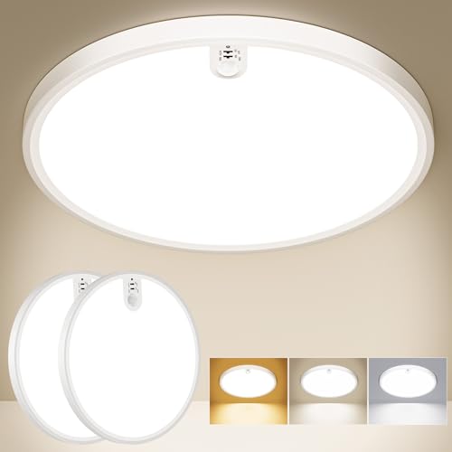 Led Deckenleuchte mit Bewegungsmelder innen - 2er Lampe mit Bewegungsmelder Innen Deckenlampe Led 18W 2000LM 3000K 4000K 6500K Rund Weiss Wandleuchte Wandlampe Sensor Licht für Flur Keller Bad Treppen Led Deckenleuchte mit Bewegungsmelder innen - 2er Lampe mit Bewegungsmelder Innen Deckenlampe Led 18W 2000LM 3000K 4000K 6500K Rund Weiss Wandleuchte Wandlampe Sensor Licht für Flur Keller Bad Treppen von OUILA