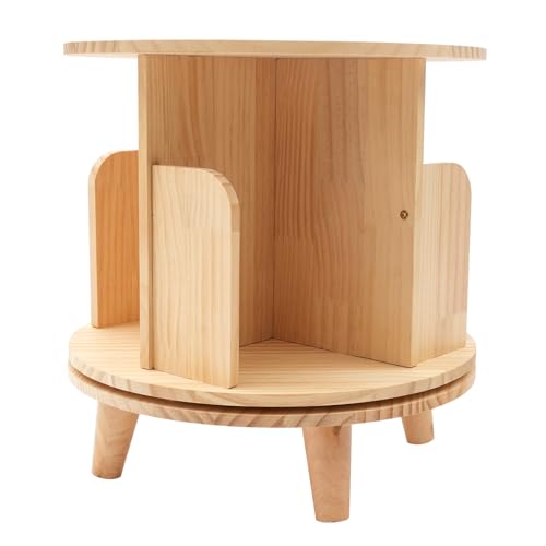 OUKANING Drehbares Bücherregal aus Kiefernholz, 4 Fächer, 360° Rotation, bis 50 kg Tragkraft, Stapelbar, Platzsparend als Regal Hocker und Deko, für Wohnzimmer, Büro, Kinderzimmer OUKANING Drehbares Bücherregal aus Kiefernholz, 4 Fächer, 360° Rotation, bis 50 kg Tragkraft, Stapelbar, Platzsparend als Regal Hocker und Deko, für Wohnzimmer, Büro, Kinderzimmer von OUKANING