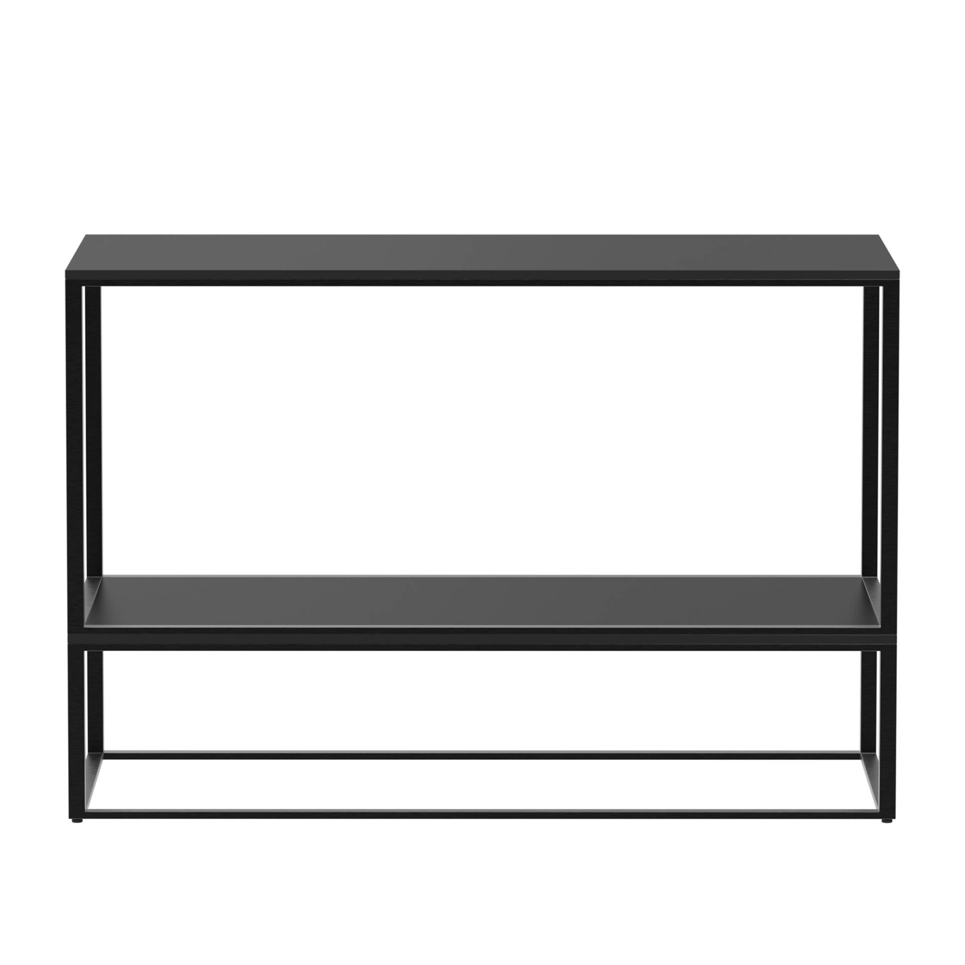 OUT OBJEKTE UNSERER TAGE - Fischer Design 21 Sideboard 90x38x58,5cm - schwarz/MDF lackiert/1 offenes Fach/Gestell Stahl schwarz pulverbeschichtet von OUT OBJEKTE UNSERER TAGE