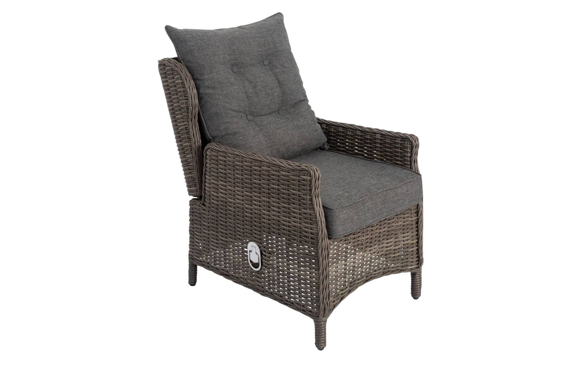 OUTFLEXX Dining Sessel, grau, Polyrattan, 78 x 63 x 93 cm, Rücken stufenlos verstellbar von OUTFLEXX