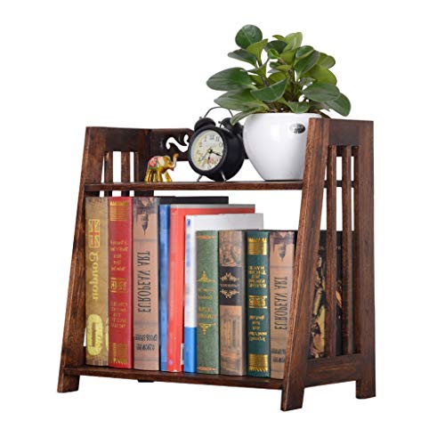 OUZBEM Bücherregal Desktop-Bücherregal aus Holz Einfaches mehrschichtiges Aufbewahrungsregal für Arbeitszimmer/Wohnzimmer/Büro Bücherregal im Retro-Stil Vision von OUZBEM