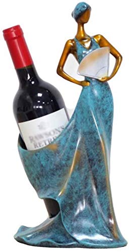 OUZBEM Modernes Weinflaschenregal auf der Arbeitsplatte, freistehender Weinständer, Innendekoration, tragbar, modernes, minimalistisches Design für Weinliebhaber (Farbe: Blau) Vision von OUZBEM