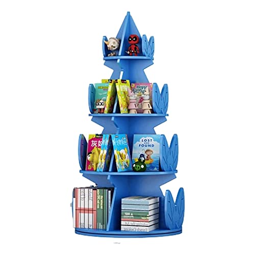 zuverlässiges Bücherregal, um 360° drehbares Bücherregal, mehrlagiges Aufbewahrungs-Bücherregal, dickes PVC-Plattenregal, Bücherregal, unabhängige Bücherregale, kleiner Platzbedarf, sicher und stabil von OUZBEM