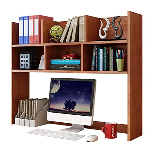 zuverlässiges Bücherregal aus Holz, Bücherregal für den Schreibtisch, kleines Bücherregal, mehrschichtiges Bücherregal, Bücherregal im einfachen Stil, geeignet für Arbeitszimmer und Büro, sicher und von OUZBEM