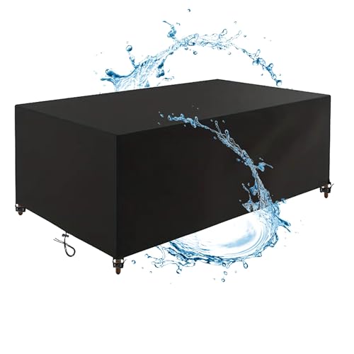 OUZUIU Abdeckung Gartenmöbel Wasserdicht Winterfest Schutzhülle Gartenmöbel 180x180x95cm/LxWxH 420D Oxford Plane für Gartentisch Möbelsets Terrassenmöbel Rechteckig Tischabdeckung Gartenmöbel Schwarz OUZUIU Abdeckung Gartenmöbel Wasserdicht Winterfest Schutzhülle Gartenmöbel 180x180x95cm/LxWxH 420D Oxford Plane für Gartentisch Möbelsets Terrassenmöbel Rechteckig Tischabdeckung Gartenmöbel Schwarz von OUZUIU