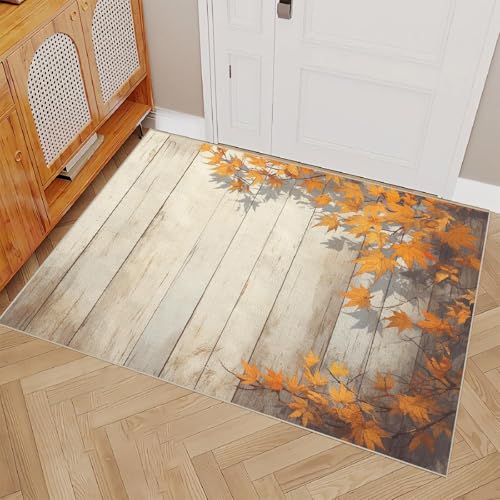 OUZUIU Waschbar Teppich 130x210cm Kurzflor Kaschmirimitat Weich Strapazierfähig Blätter Pflanzen 3D Muster Holz Druck rutschfeste Unterseite Bäder Küchen Eingangsbereiche OUZUIU Waschbar Teppich 130x210cm Kurzflor Kaschmirimitat Weich Strapazierfähig Blätter Pflanzen 3D Muster Holz Druck rutschfeste Unterseite Bäder Küchen Eingangsbereiche von OUZUIU