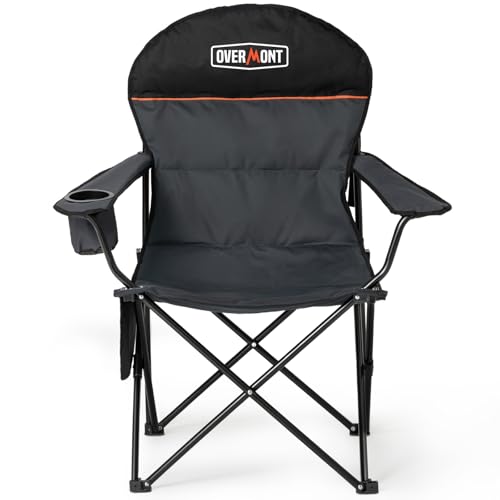 OVERMONT Klappbarer Campingstuhl mit Hoher Rückenlehne - Faltbarer XXL-Stuhl bis 150 KG - Tragbarer Gartenstuhl mit Getränkehalter - für Outdoor Wandern Picknick Angeln OVERMONT Klappbarer Campingstuhl mit Hoher Rückenlehne - Faltbarer XXL-Stuhl bis 150 KG - Tragbarer Gartenstuhl mit Getränkehalter - für Outdoor Wandern Picknick Angeln von OVERMONT