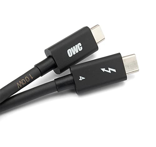 OWC - 2,0m Thunderbolt 4 / USB-C Kabel - Voll funktionsfähig für alle Thunderbolt 3 und 4, USB-C, und USB4 Geräte, bis zu 40 Gb/s, 100 Watt, 20V/5A, kompatibel für 8K Thunderbolt oder USB-C Display von OWC