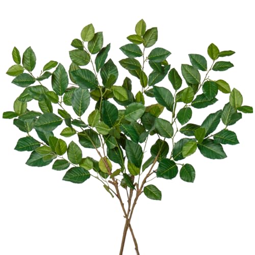 Oairse 3er-Set Kunstpflanze Kunstzweig Ficus Kunstpflanzen Faux Greenery Zweige Stämme Blätter für Vasenfüller Zuhause Hochzeit Büro Dekor Küchendeko, Tischdeko, Hochzeit von Oairse