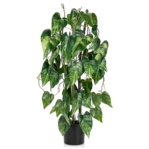 Oairse 76cm Kunstpflanze Philodendron Groß, Kunstpflanze Groß im Topf, Deko kunstpflanze für Wohnzimmer Schlafzimmer Büro Deco, Indoor Outdoor Garten Moderne Dekoration von Oairse