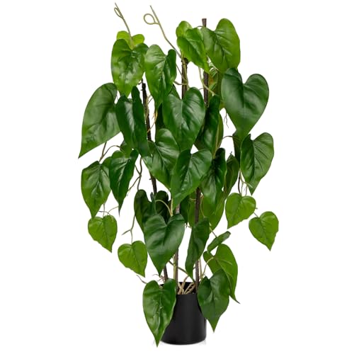 Oairse 76cm Kunstpflanze Philodendron Groß, Kunstpflanze Groß im Topf, Deko kunstpflanze für Wohnzimmer Schlafzimmer Büro Deco, Indoor Outdoor Garten Moderne Dekoration von Oairse