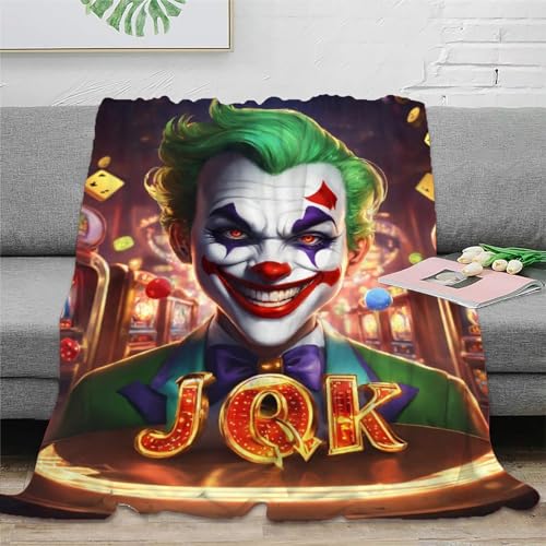 Cartoon Clown Thick Blanket Soft Microfibre Warmth Cosy Flannel Fleece Sofa Blanket Lid Blanket Playing Card Family Baby Children Gift 60x80inch(150x200cm) von OakiTa