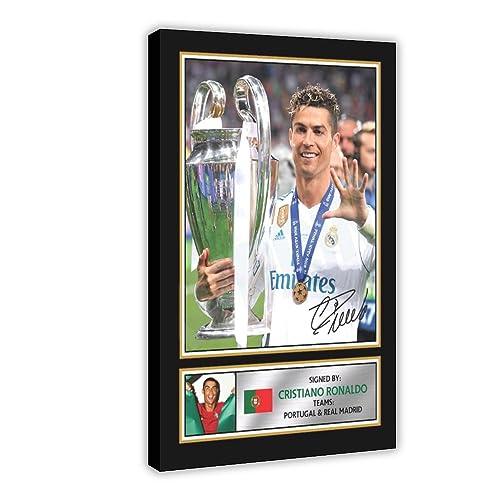 Cristiano Ronaldo Fußball Superstar Poster 8 Leinwand Poster Schlafzimmer Dekor Sport Landschaft Büro Zimmer Dekor Geschenk Rahmenstil 30 x 45 cm von OakiTa