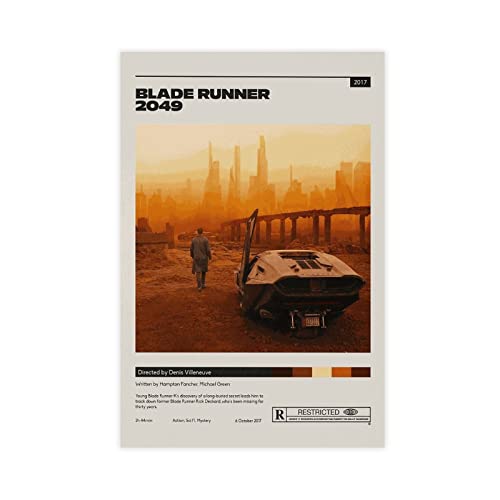 OakiTa Blade Runner 2049 Poster, Filmposter, Leinwand, Poster, Wandkunst, Dekor, Bild, Gemälde für Wohnzimmer, Schlafzimmer, Dekoration, ungerahmt, 60 x 90 cm von OakiTa