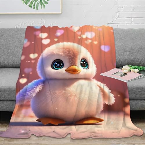 OakiTa Cute Penguin Microfibre Blanket,Flannel,Fluffy,Comfortable Blanket,Sofa Blanket, Travel Blanket,3D Cartoon Print Blanket Children Boys Girls 40x50inch(100x130cm) von OakiTa