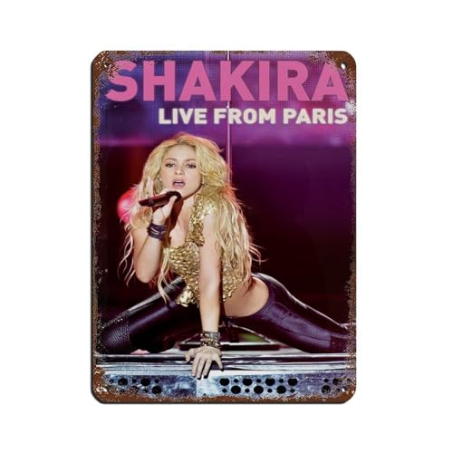Pop Rock Sängerin Shakira Star Poster 3 Blechschild Vintage Metall Pub Club Cafe Bar Home Wandkunst Dekoration Poster Retro 30 x 40 cm von OakiTa