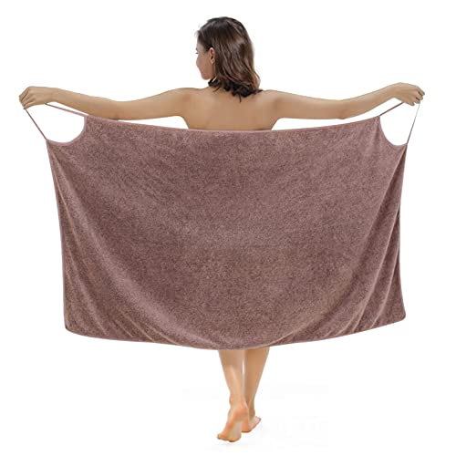 Obelunrp Frauenbadetuch, schnelles, trockenes tragbares Spa -Handtuch, weiche Mikrofaser -Körperpackung, Strandhandtuchkleid, um Bademantel für Frauen (Weinrot) von Obelunrp