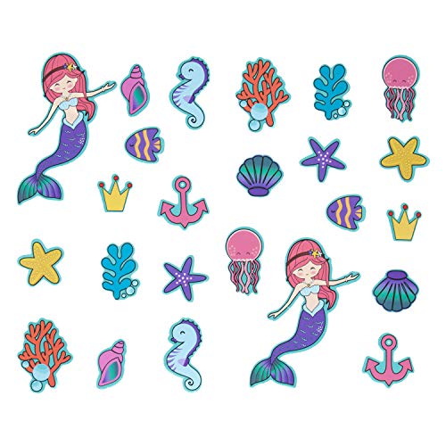 Oblique Unique® 24x Konfetti mit Meerjungfrau Fische Seepferdchen Seesterne Unterwasserwelt Motive für Kinder Geburtstag Mädchen Tisch Deko Streudeko von Oblique Unique