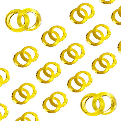Oblique Unique® Doppel Ringe Konfetti - Gold Glänzend Streuteile Tisch Deko Streudeko Hochzeit von Oblique Unique