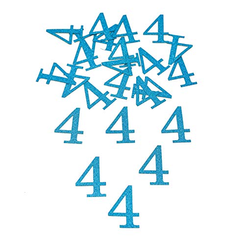 Oblique Unique® Konfetti Zahlen 1-9 Blau mit Glitzereffekt 24 Stk. Deko für Geburtstag Kindergeburtstag Jungen Hochzeitstag Jubiläum großes Konfetti (Nr 4) von Oblique Unique