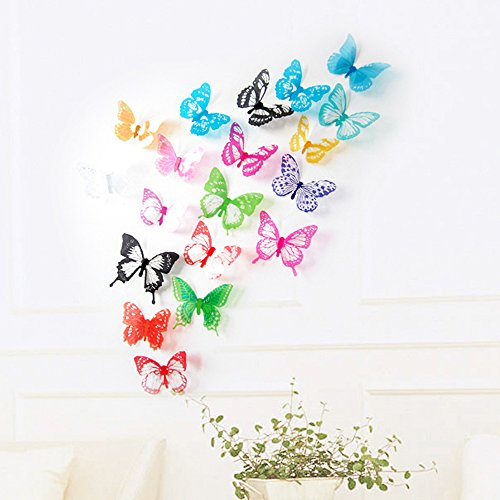 Oblique Unique 3D Schmetterlinge Blumen 12er Set Dekoration Wandtattoo (Mix 1) von Oblique Unique