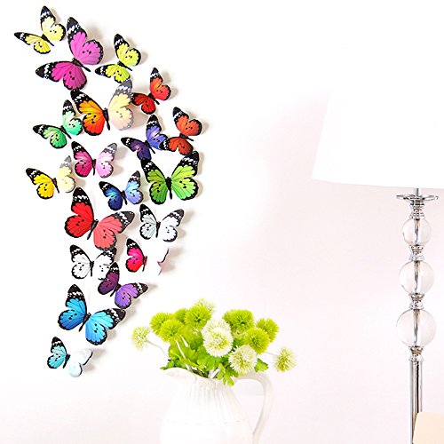 Oblique Unique 3D Schmetterlinge Blumen 12er Set Dekoration Wandtattoo (Mix 2) von Oblique Unique