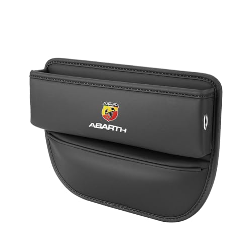 Obumi Autositz Lückenfüller Organizer, für Abarth 595 Abarth 500 Abarth 124 Spider Leder Sitz Aufbewahrungsbox Vordersitz Multifunktionale Innen Zubehör,B Black von Obumi