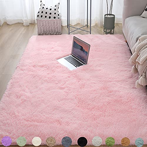 Obundi Optik Wohnzimmerteppich Teppich Dekorativer Teppich für Schlafzimmer Soft Touch Teppiche Große (Rosa,160×230 cm) von Obundi
