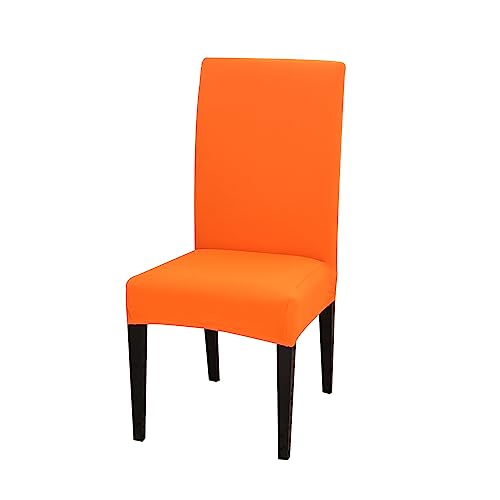 Odot Weich Stuhlhussen Esstisch Mit 2/4/6 Stühlen Set, Stretch Stuhlhussen Hussen Abnehmbarer Waschbarer Stuhlbezug Sesselbezug für Hotel, Bankett, Restaurant, Haus (6er Set,orange) von Odot