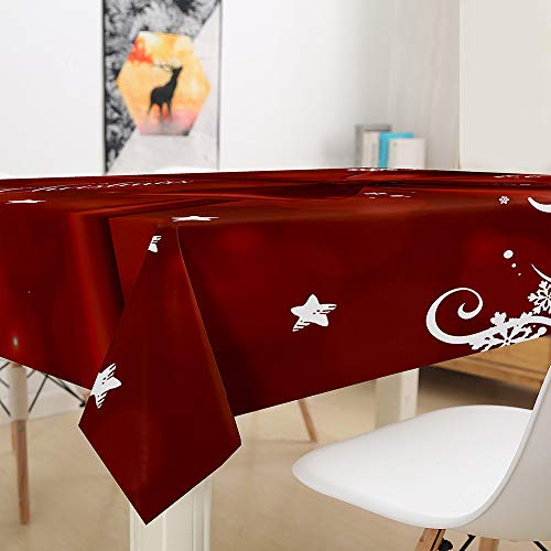 Oduo Tischtuch Pflegeleicht Polyester wasserdichte Rechteckige 3D Tischdecke Abwaschbar für Desktop Dekorative Tuch Hotel Bankett Party Garten (Schleifenband,140x220cm) von Oduo