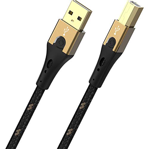 Oehlbach Primus USB-Kabel Typ B 2.0 - State of The Art - High Speed 480 Mb/s hochflexibel Metallstecker HPOCC 3-Fach Schirmung - Drucker, Scanner, Audio Verstärker - schwarz/Gold - 50 cm von OEHLBACH