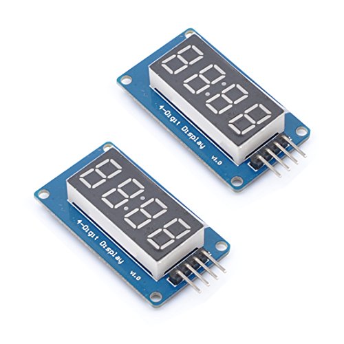 Oiyagai 2 Stück 4 Bits Digital Tube LED Segment Display Modul mit Uhr Display Rot Gemeinsame Anode für Arduino UNO R3 von Oiyagai