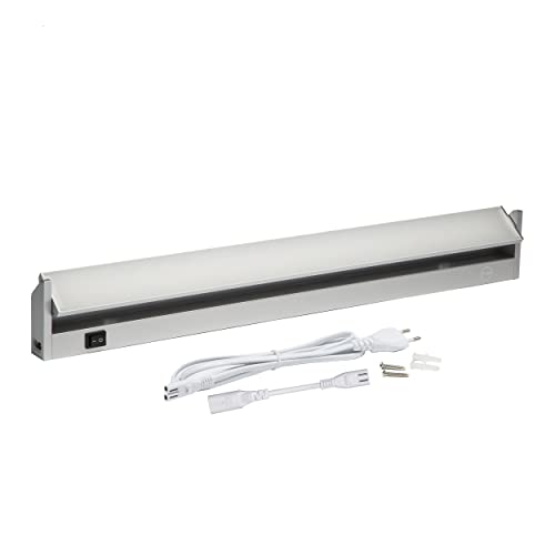 Oktaplex lighting LED Unterbauleuchte Küche Alu 10W 230V neutralweiß 4000K 60cm Schwenkbare Unterschrank-Beleuchtung Rota 800lm LED Lichtleiste mit Schalter von Oktaplex lighting