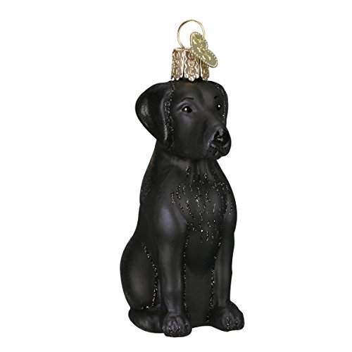 Old World Christmas schwarzer Labrador, Hundekollektion, glasgeblasene Ornamente für den Weihnachtsbaum von Old World Christmas
