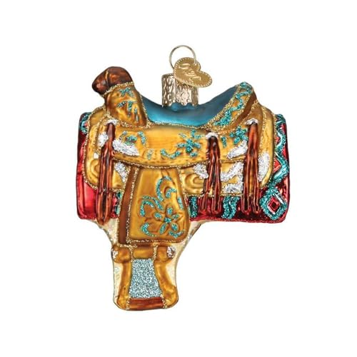 Old World Christmas Ornaments Western Sattel Glas geblasene Ornamente für Weihnachtsbaum von Old World Christmas