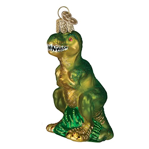 Old World Weihnachtsschmuck: Dinosaurier, Glasornamente für Weihnachtsbaum, Glitter Green, 4 x 2.5 von Old World Christmas