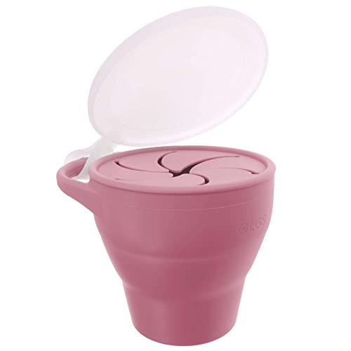 Olgs Silikon Snackbecher mit Deckel für Baby und Kleinkinder - Rosa - Auslaufsicher - Unterwegs, Reisen, Outdoor von Olgs