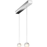 Oligo Balino LED Pendelleuchte, 2-flg., unsichtbare Höhenverstellung, Baldachin: Chrom von Oligo