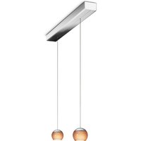 Oligo Balino LED Pendelleuchte, 2-flg., unsichtbare Höhenverstellung, Baldachin: Chrom von Oligo