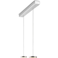 Oligo Decent LED Pendelleuchte, 2-flg., TW, unsichtbare Höhenverstellung, Baldachin: Alu gebürstet von Oligo